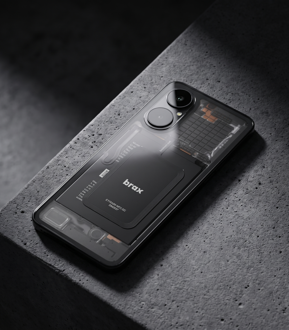 BraX3 transparent-back smartphone